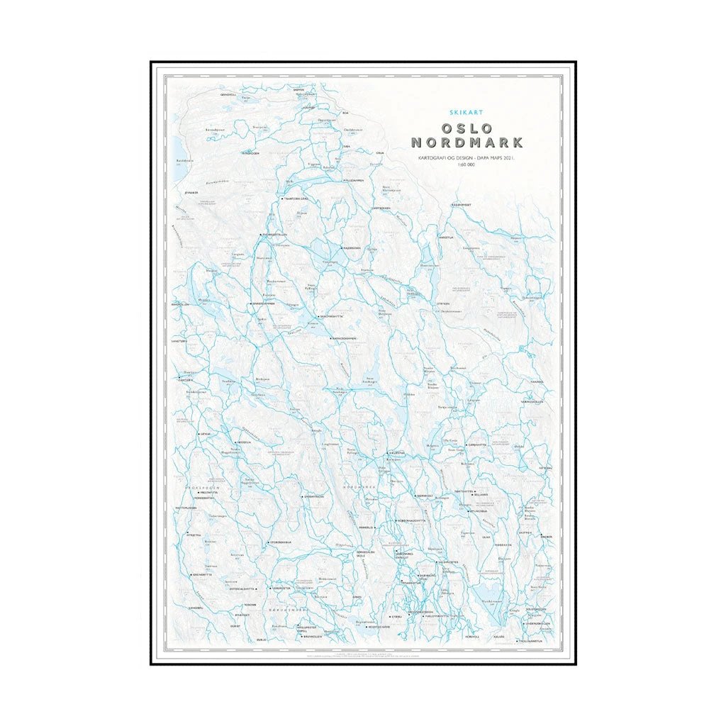 Skikart Oslo Nordmark (50 x 70 cm) Skikart Oslo Nordmark (50 X 70 Cm) -Chillout Butikk Dapa Maps Skikart Oslo Nordmark 50x70 1