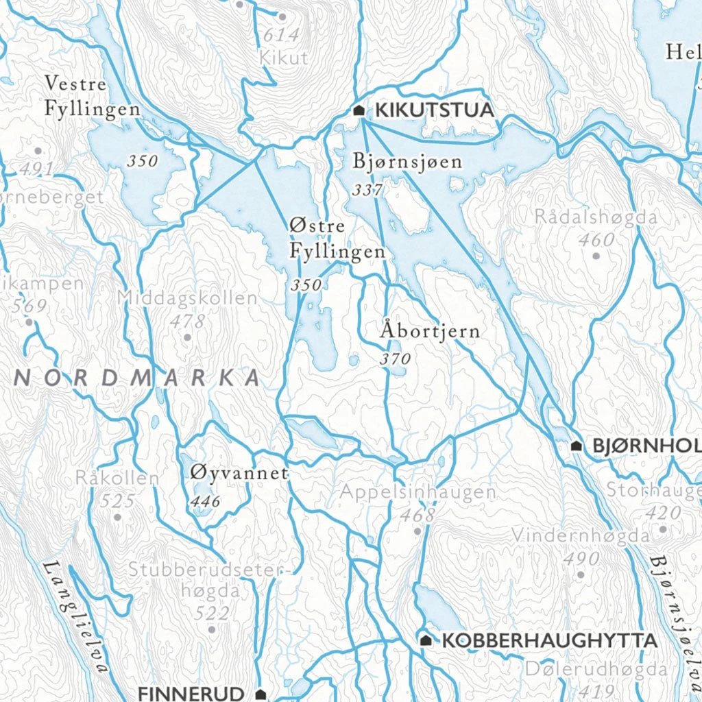 Skikart Oslo Nordmark (50 x 70 cm) Skikart Oslo Nordmark (50 X 70 Cm) -Chillout Butikk Dapa Maps Skikart Oslo Nordmark 50x70 utsnitt Kikut eksempel