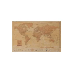 World Map Canvas (75 X 50 Cm) - Whisky